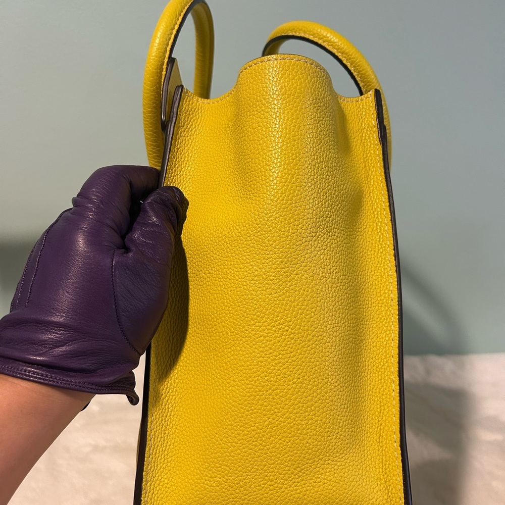 Celine Mini Luggage Handbag in Vibrant Yellow Leather. Excellent condition! - Picture 5 of 11